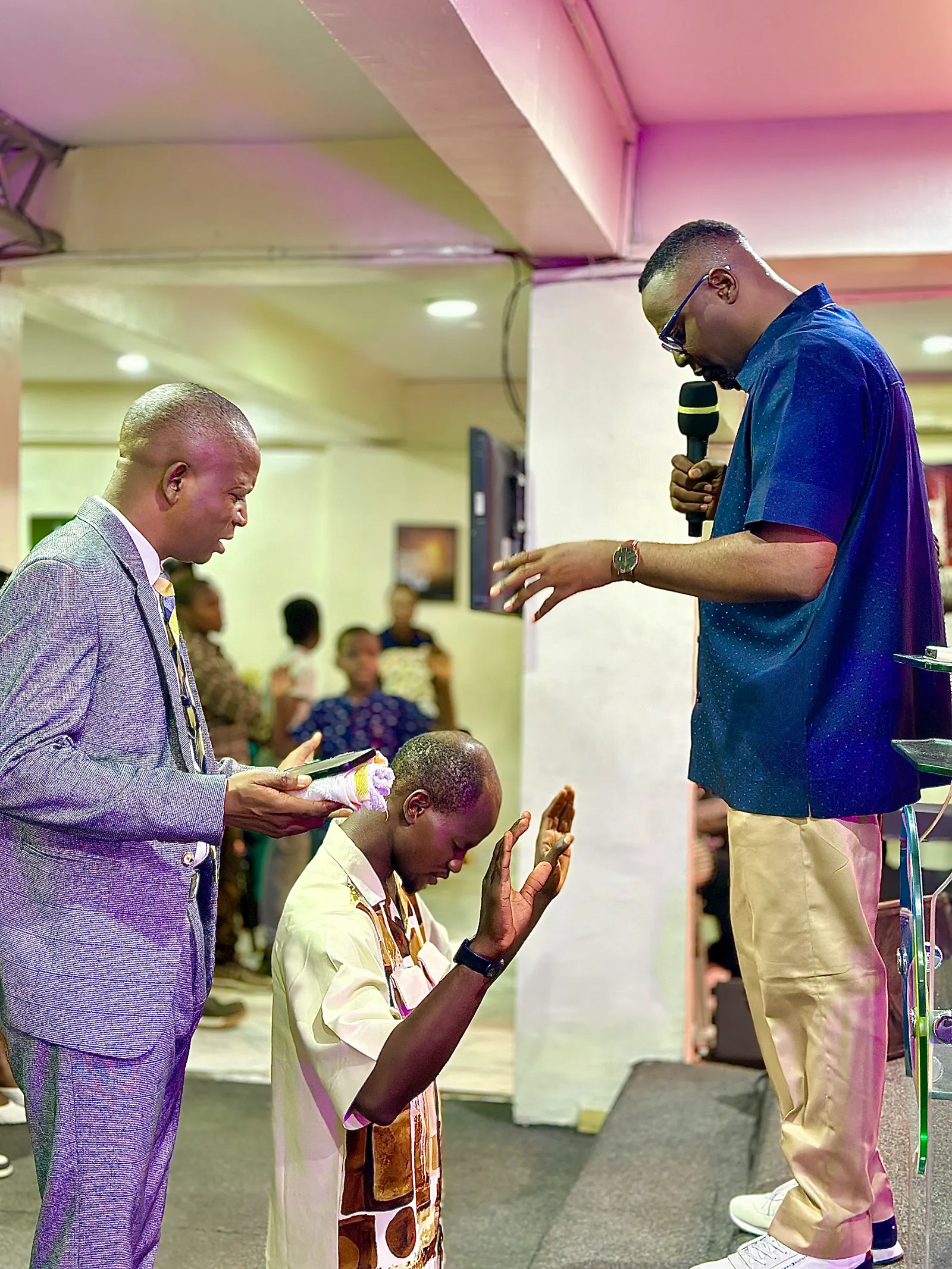 Ministry moment at the altar
